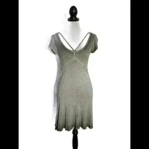 American Eagle outfitters small gray cotton strappy short sleeve dress